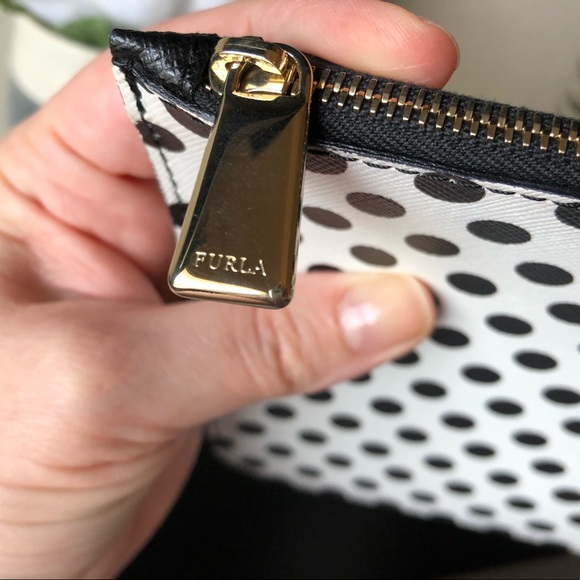 Furla Polka Dot Leather Zip Pouch EUC - Picture 5 of 12